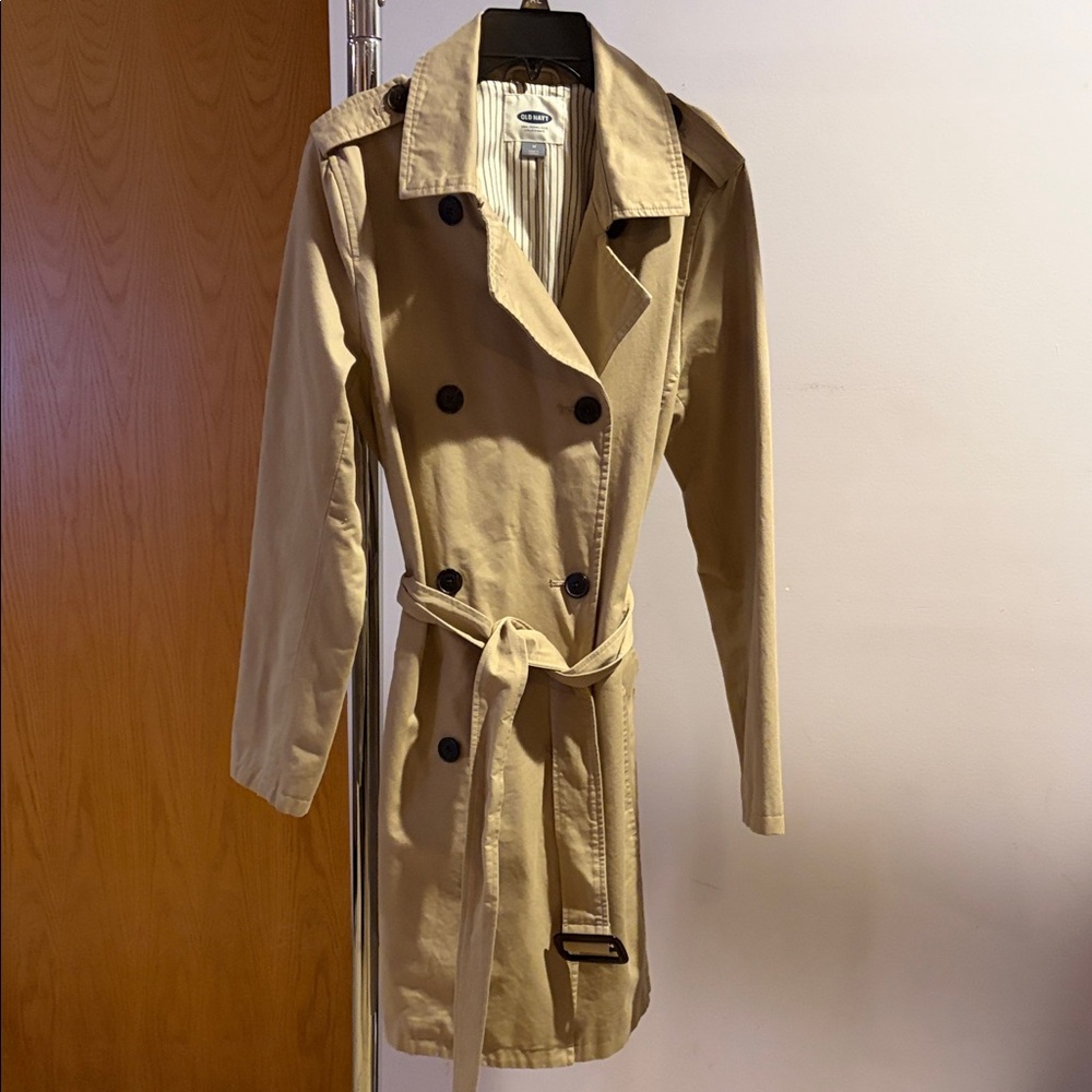 Old Navy Double-Breasted Tan Trench Coat